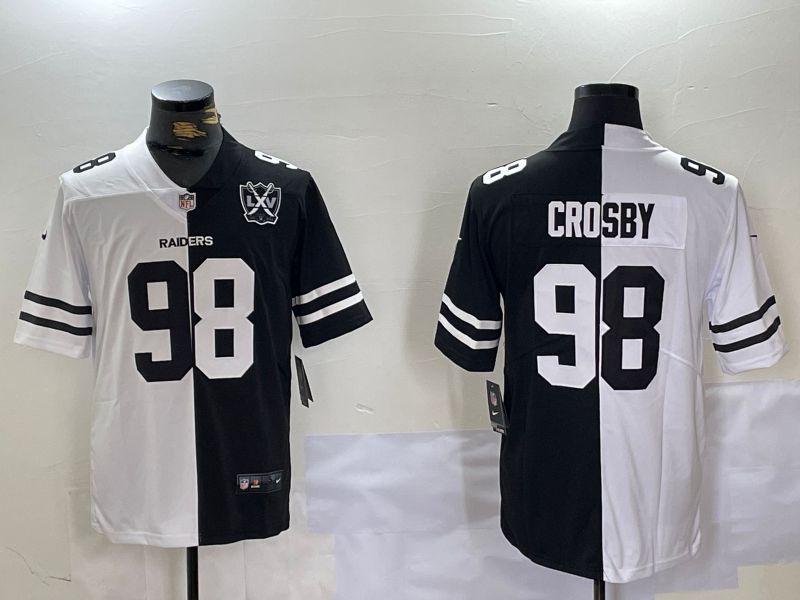 Men Oakland Raiders #98 Crosby Black White Nike 2024 Limited NFL Jersey style 2->indianapolis colts->NFL Jersey